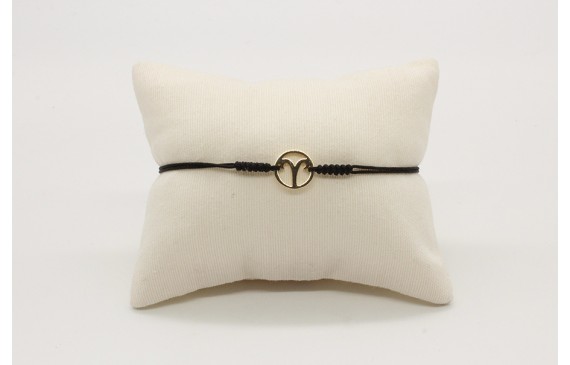 Pulsera nudo serpiente negro con signo del zodiaco