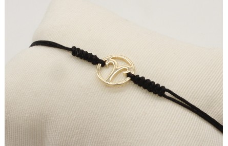 Pulsera nudo serpiente negro con signo del zodiaco