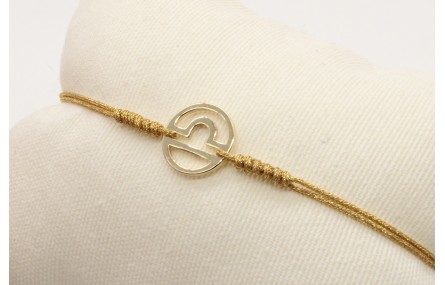 Pulsera nudo serpiente dorado con signo del zodiac