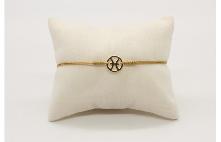 Pulsera nudo serpiente dorado con signo del zodiac