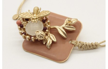 Pulsera nudo serpiente en oro palido rectangulo ro