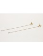 Pendientes perno estrella oro mate con cadena boli