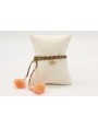 Pulsera trenza macrame en tonos marrones con abeja