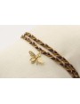 Pulsera trenza macrame en tonos marrones con abeja
