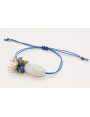Pulsera hilo macrame azul con piedras azules, oval