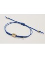 Pulsera nudo serpiente azul con conchita central e