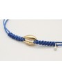 Pulsera nudo serpiente azul con conchita central e