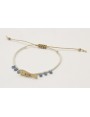 Pulsera hilo macrame oro con miyuki blanco, pez 2 