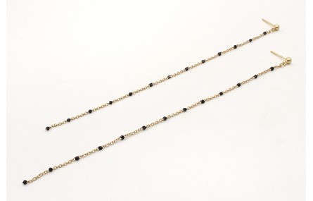 Pendientes cadena eslabón pequeño bola esmaltada n