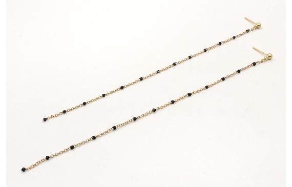 Pendientes cadena eslabón pequeño bola esmaltada n