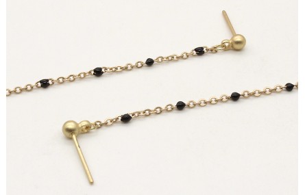 Pendientes cadena eslabón pequeño bola esmaltada n