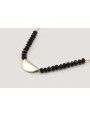 Collar cadena fina oro brillo con facetadas negras