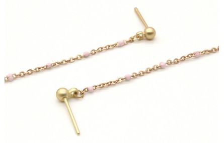 Pendientes largos cadena eslabón con bolita esmalt