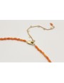 Collar coralitos naranjas, bolas oro mate y colgan