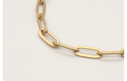 Collar cadena rectangular oro mate con cierre de T