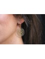 Pendientes aro oro brillo con disco metacrilato ti