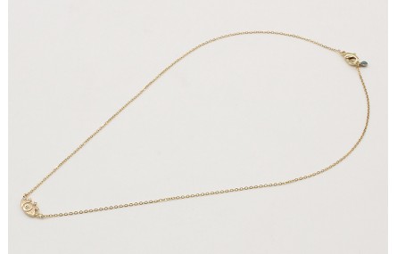 Solitario cadena eslabón pequeño oro brillo con oj