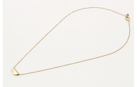 Solitario cadena eslabón pequeño oro brillo con mi