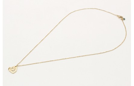 Solitario cadena eslabón pequeño oro brillo con co