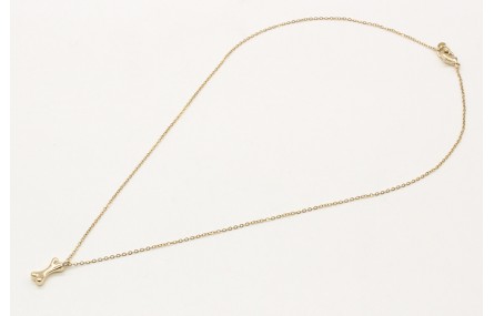 Solitario cadena eslabón pequeño oro brillo con co