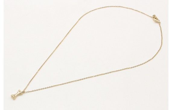 Solitario cadena eslabón pequeño oro brillo con co