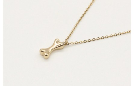 Solitario cadena eslabón pequeño oro brillo con co