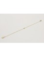 Pulsera cadena eslabón pequeño oro brillo con bril