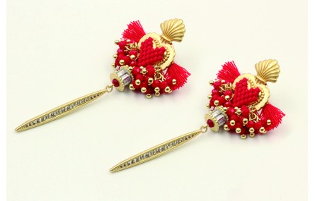 Pendientes sagrado corazón agujeros con burruño fa