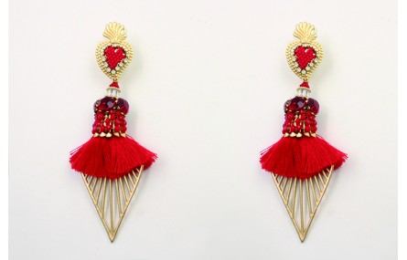 Pendientes perno sagrado corazón con corazón miyuk