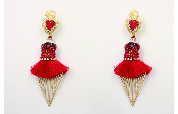 Pendientes perno sagrado corazón con corazón miyuk