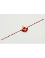 Pulsera cadena facetadas rojas con pieza central s