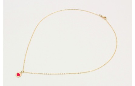 Solitario cadena de eslabón pequeño con chapa cora