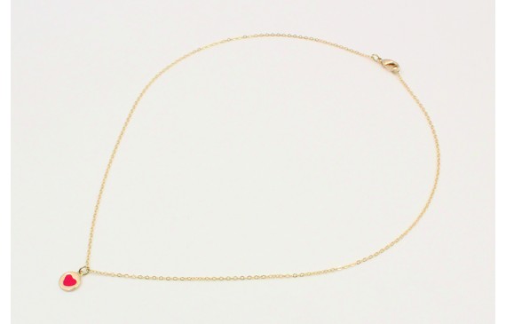 Solitario cadena de eslabón pequeño con chapa cora