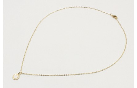 Solitario cadena de eslabón pequeño con chapa cora