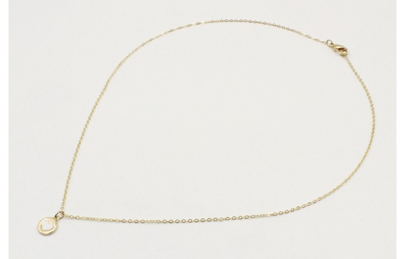 Solitario cadena de eslabón pequeño con chapa cora