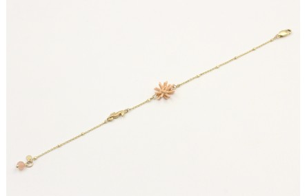 Pulsera cadena microbola en oro mate con estrella 