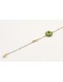 Pulsera cadena bola esmaltada verde con caracol de