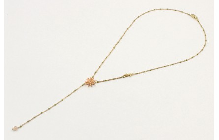 Collar forma Y con cadena bola esmatada verde con 