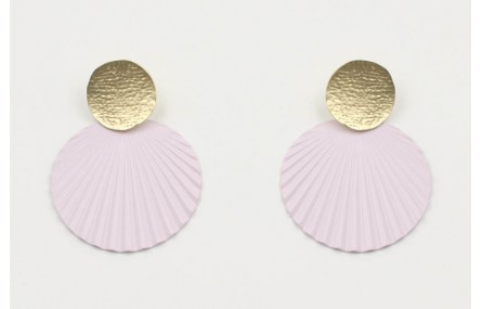 Pendientes perno disco oro mate y disco ondulado e