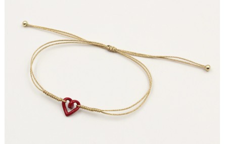 Pulsera nudo serpiente dorado con corazón hueco ro