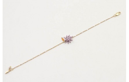 Pulsera cadena bola esmaltada blanca con estrella 