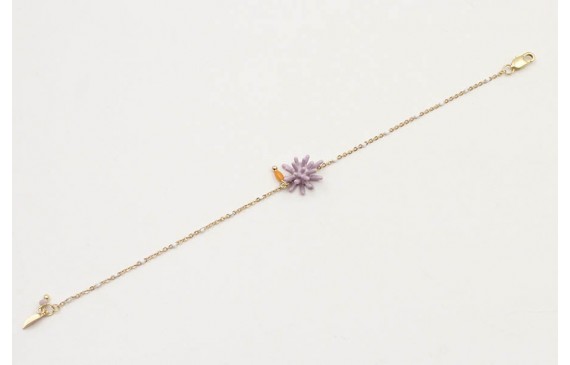 Pulsera cadena bola esmaltada blanca con estrella 