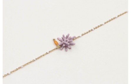 Pulsera cadena bola esmaltada blanca con estrella 