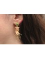 Pendientes perno caracol mar verde con facetadas r