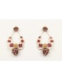 Pendientes perno brillo morado opal, trio flores b