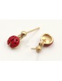 Pendientes perno polita oro mate con mariquita esm