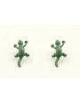 Pendientes lagarto esmaltado verde. Largo 2cm.