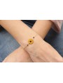 Pulsera cadena microbola oro amte con flor esmalta