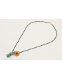 Collar cadena miyuki negra con colgante lagarto ve