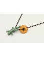 Collar cadena miyuki negra con colgante lagarto ve